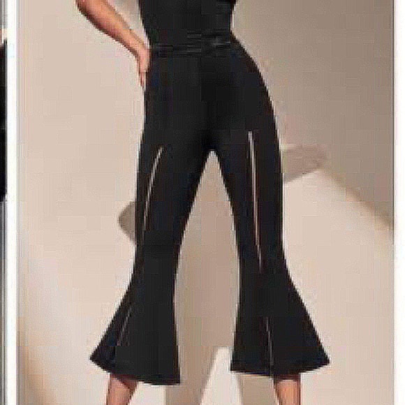 Cushnie Pants - 🔥Sale Original Cushnie et Ochs Cropped Flare Neoprene Pants, Mesh Detail